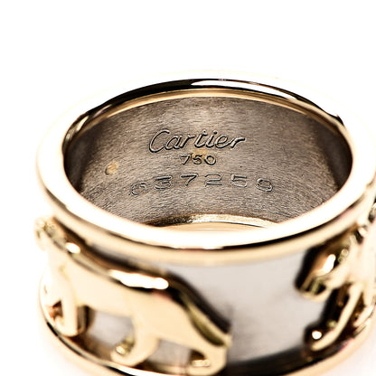 Cartier 18K Yellow White Gold Panthere Band Ring 60 9 3 of 3