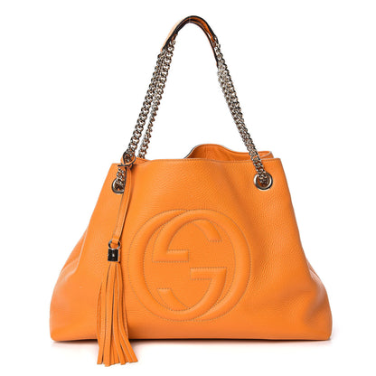 Gucci Pebbled Calfskin Medium Soho Chain Shoulder Bag Curcuma 1 of 9