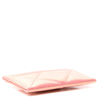 Chanel Iridescent Calfskin Quilted Chanel 19 Card Holder Pink 4 of 8