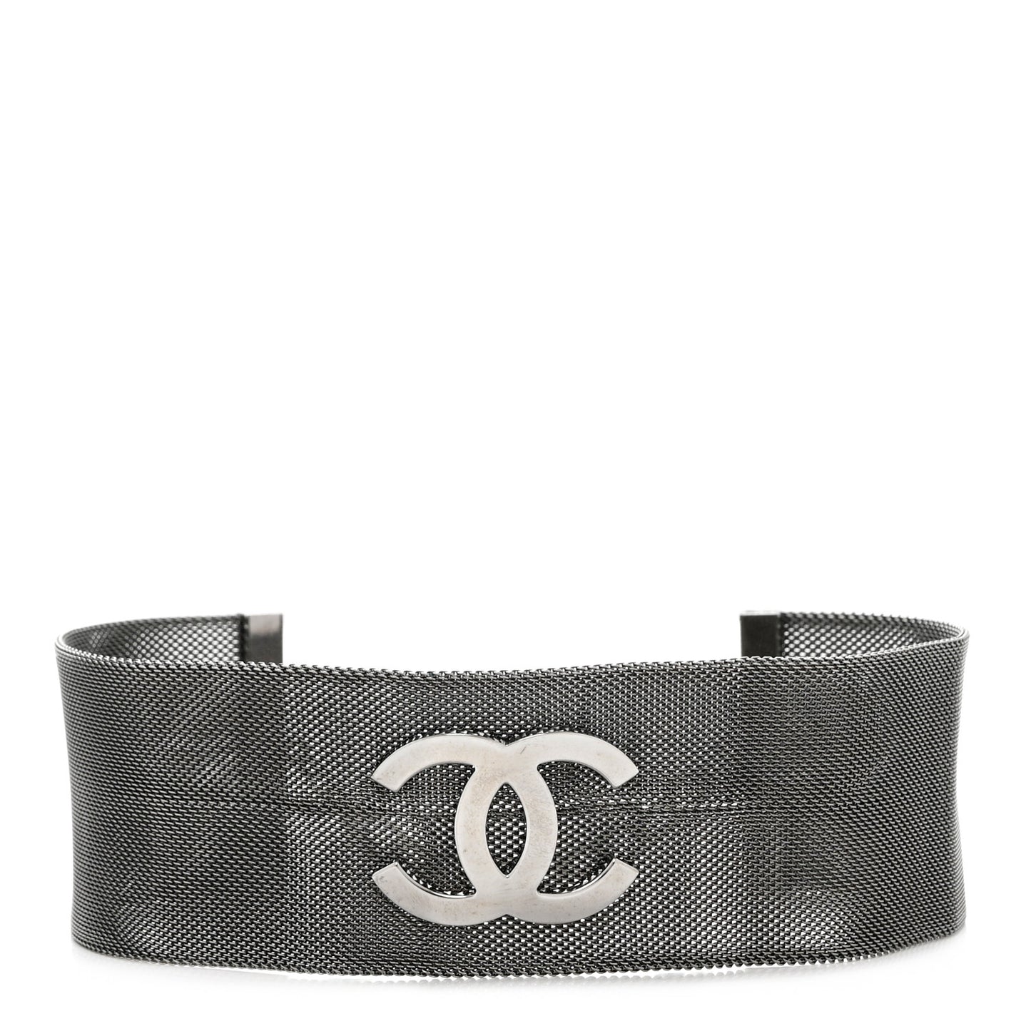 Mesh CC Choker Necklace Silver