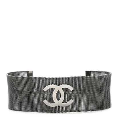 Chanel Mesh CC Choker Necklace Silver 1 of 6