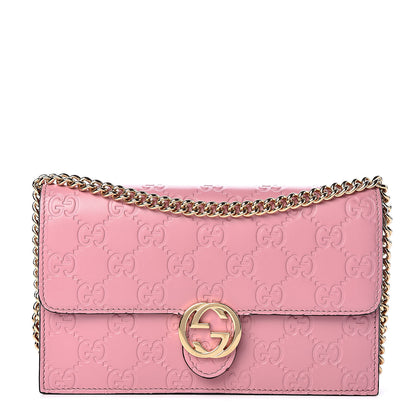 Gucci Guccissima Icon Chain Wallet Carmine Rose 1 of 11