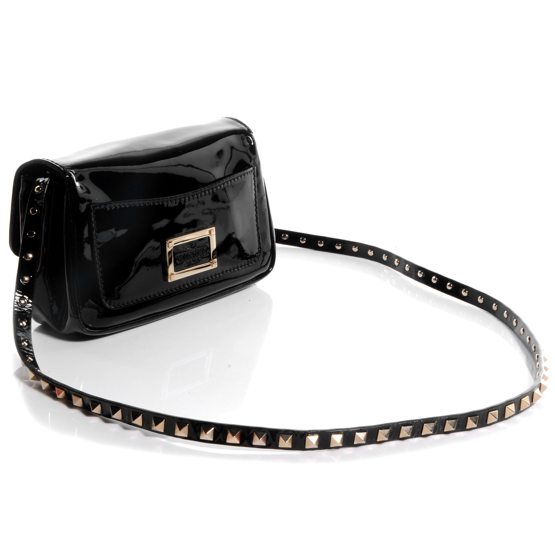 Valentino Garavani Patent Mini Rockstud Crossbody Bag Black 3 of 9