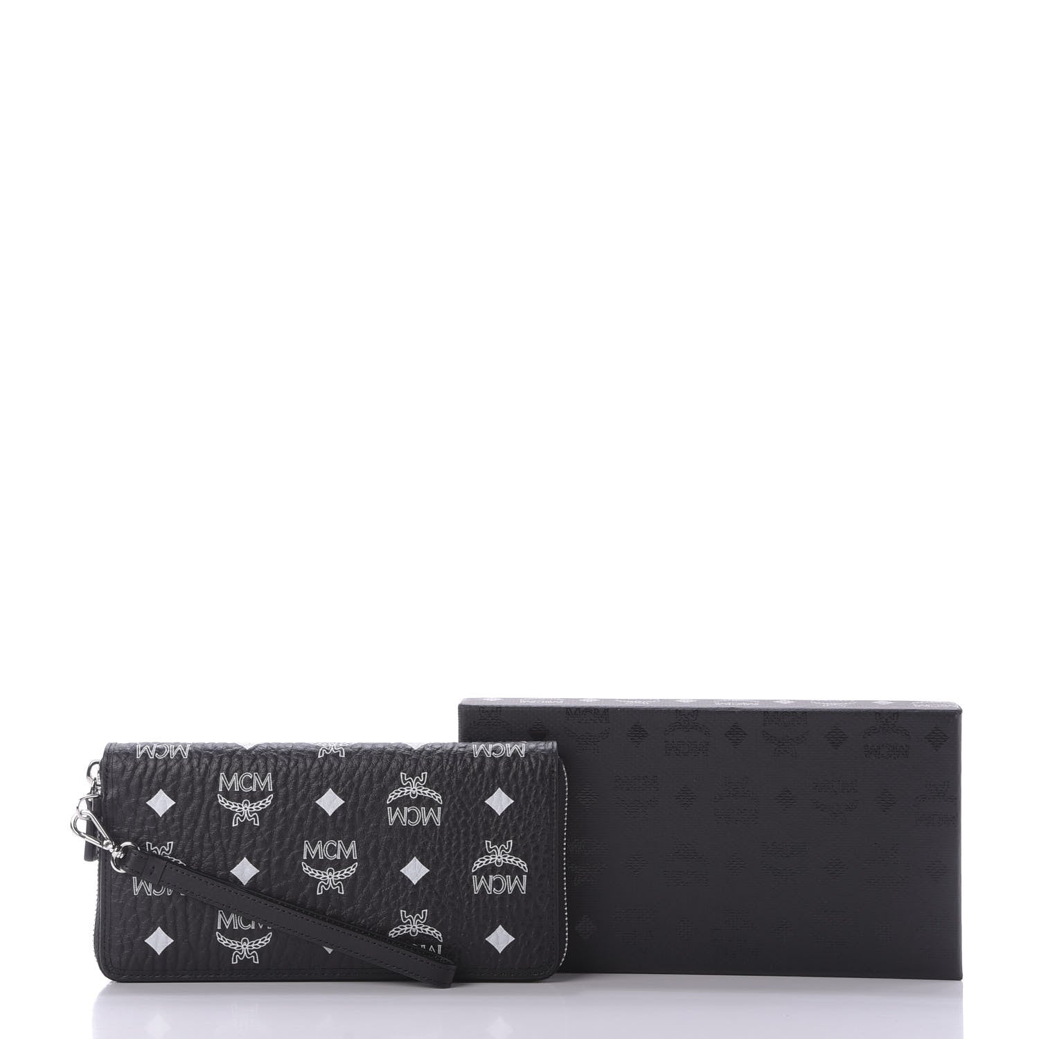 MCM Visetos Zip Around Wallet Black 9 of 9
