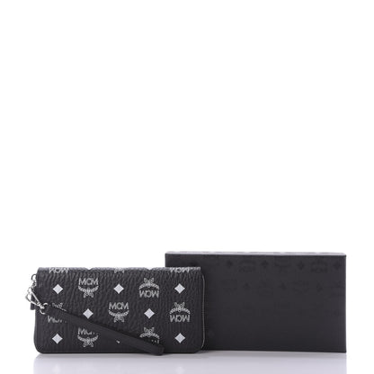 MCM Visetos Zip Around Wallet Black 9 of 9