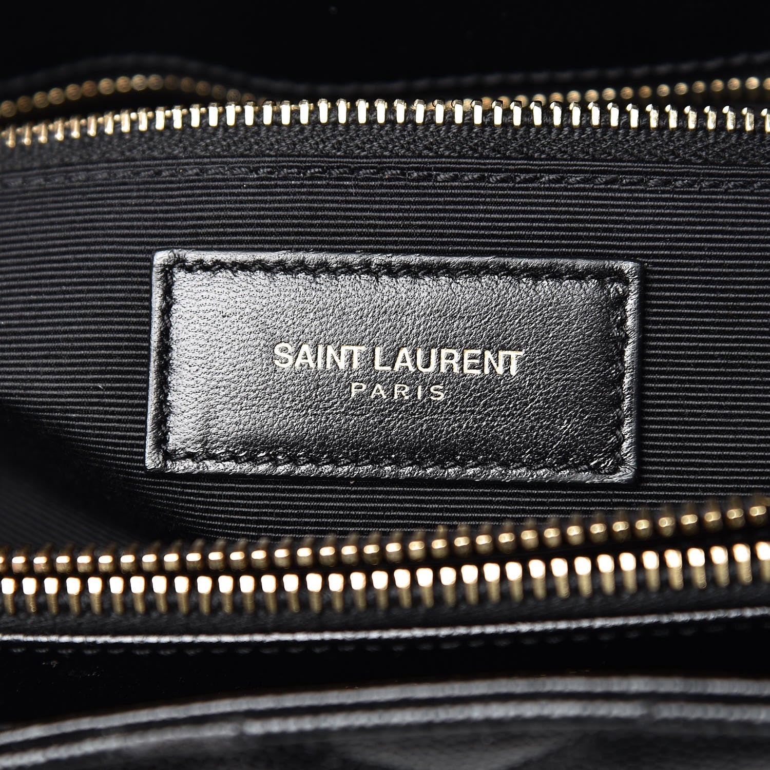 Saint Laurent Grain De Poudre Matelasse Chevron Monogram Shopping Bag Black 8 of 11