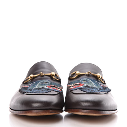 Gucci Lambskin Wolf Embroidered Mens Brixton Horsebit Loafers 9.5 Cocoa 2 of 9