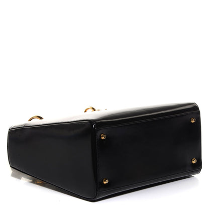 Christian Dior Vintage Patent Medium Lady Dior Black 4 of 8