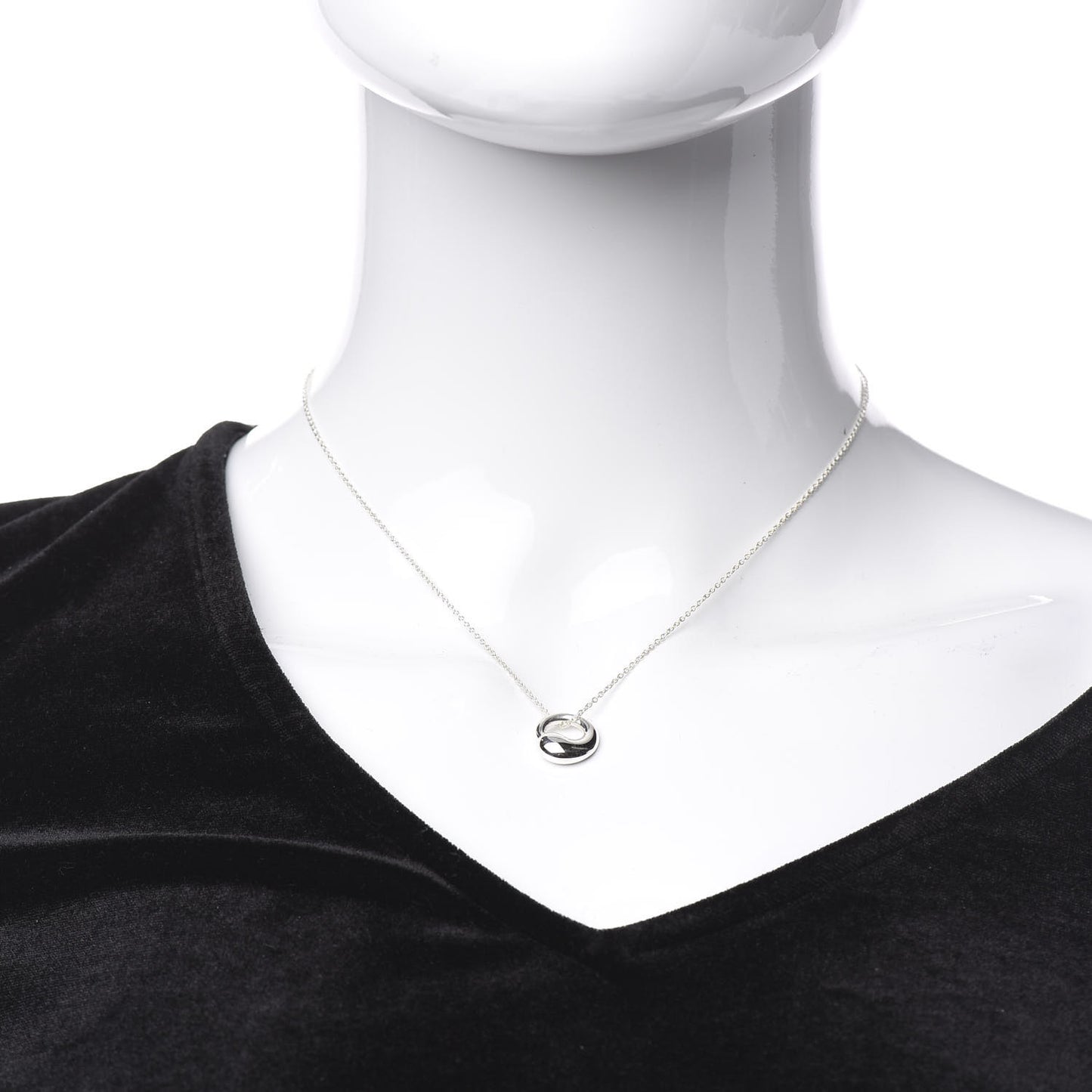 Sterling Silver 12mm Elsa Peretti Eternal Circle Pendant Necklace