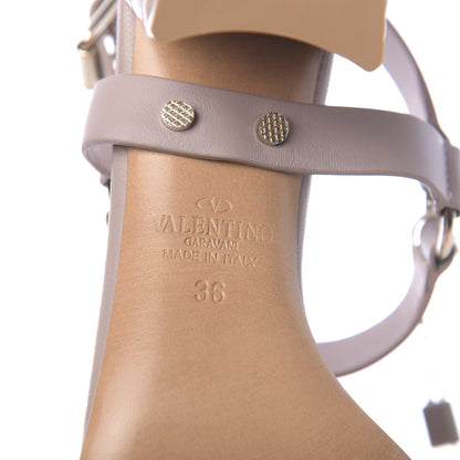 Valentino Garavani Calfskin Nappa Rockstud Spike 60mm Ankle Strap Sandals 36 Poudre 6 of 9