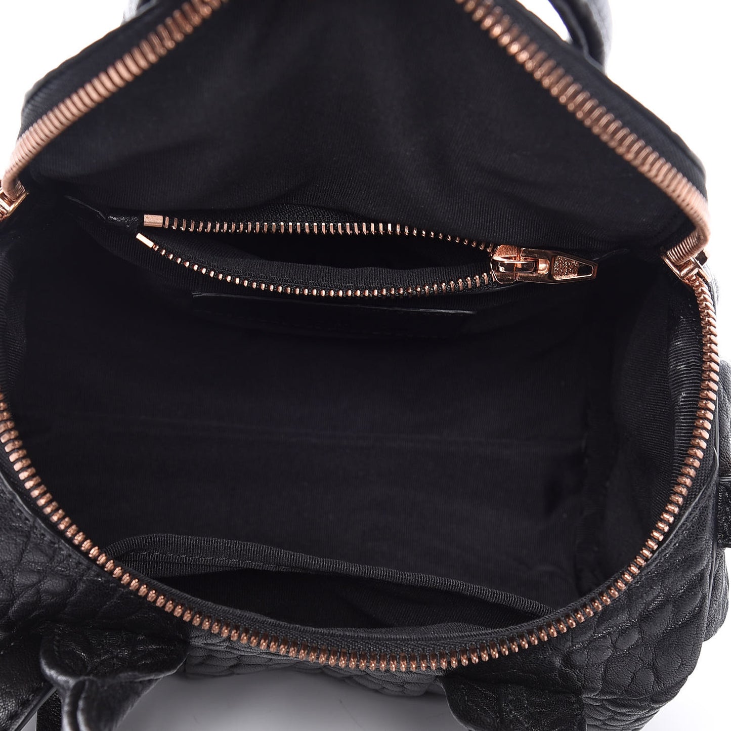 Pebbled Lambskin Mini Rockie Black Rose Gold Hardware