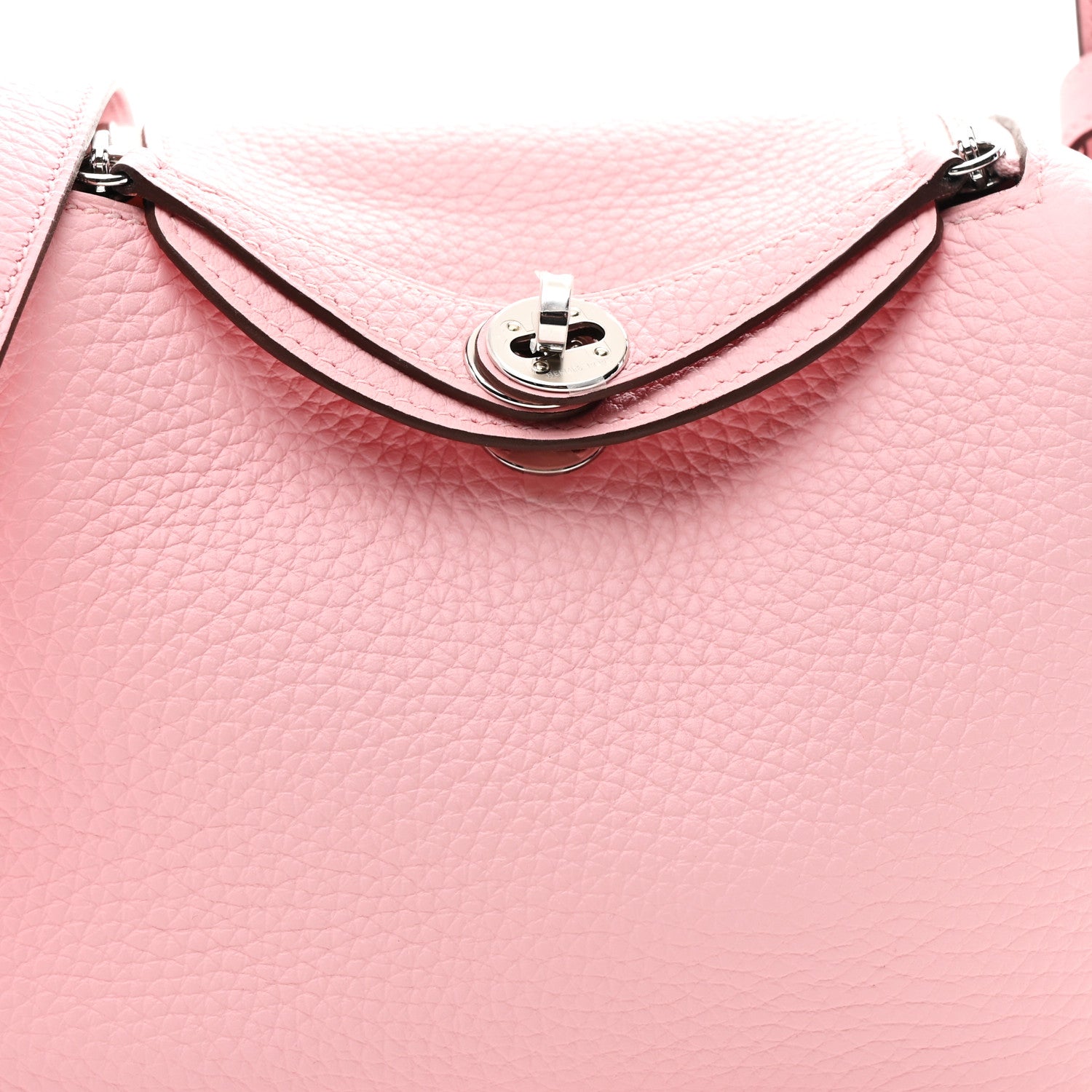 Hermes Taurillon Clemence Verso Mini Lindy 20 Rose Sakura Gris Perle 8 of 11