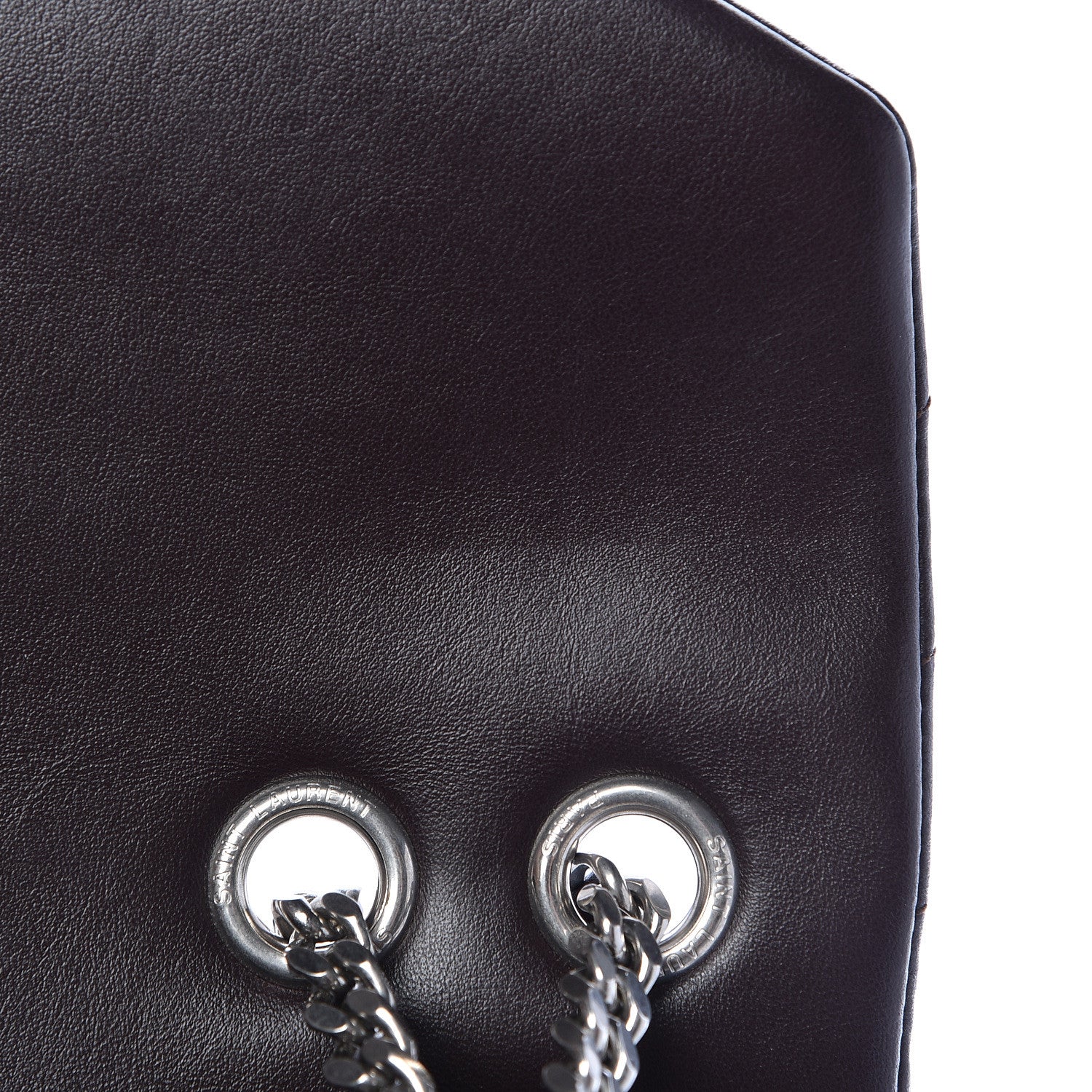 Saint Laurent Calfskin Y Quilted Monogram Medium Loulou Chain Satchel Amaranto 9 of 12