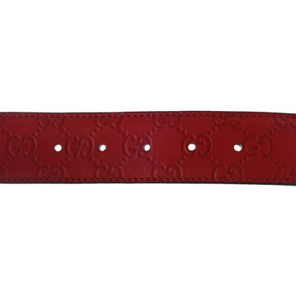 Gucci Guccissima Signature Interlocking G 40mm Belt 90 36 Red 4 of 5