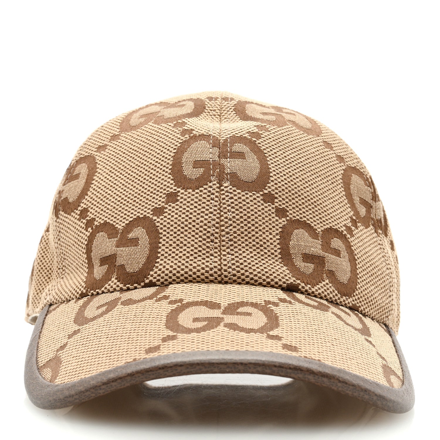 Gucci Monogram Jumbo GG Baseball Hat M 57 Camel Ebony 3 of 8