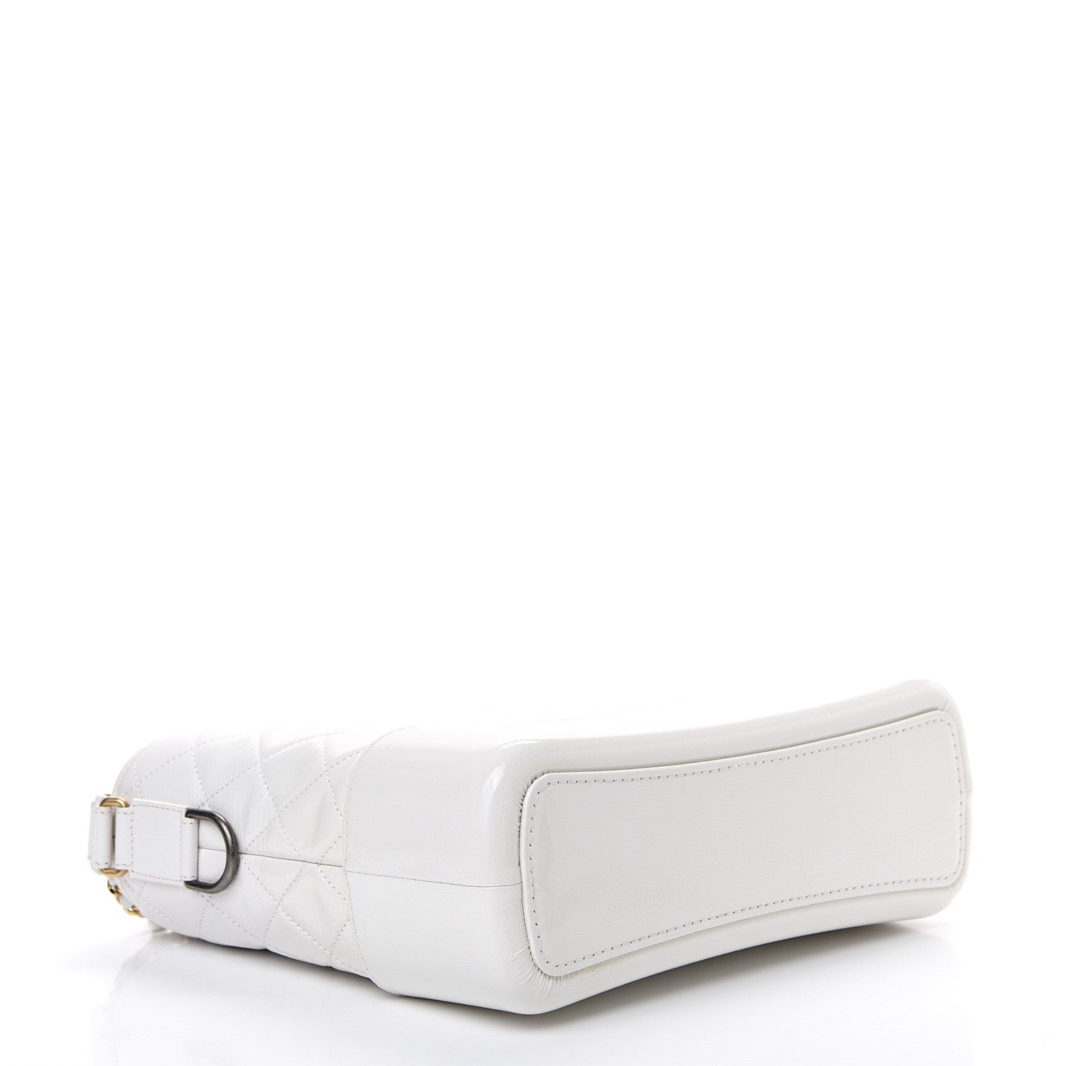 Chanel Patent Goatskin Quilted Medium Gabrielle Hobo White 3 of 11