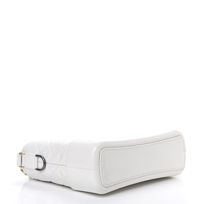 Chanel Patent Goatskin Quilted Medium Gabrielle Hobo White 3 of 11