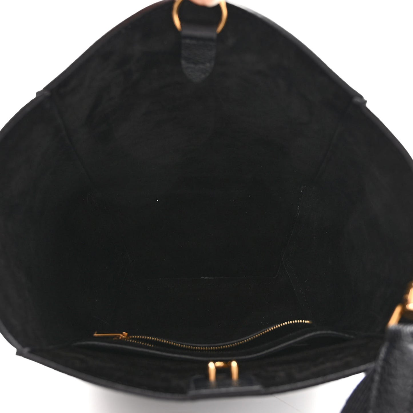 Soft Grained Calfskin Small Sangle Bucket Bag Black