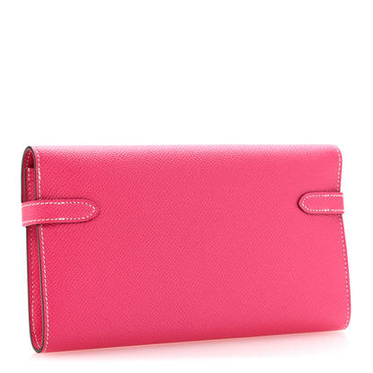 Hermes Epsom Kelly Longue Wallet Rose Tyrien 3 of 10