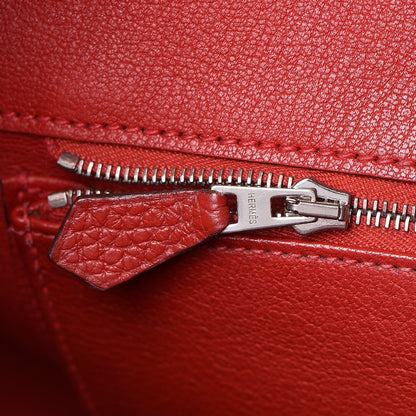 Hermes Taurillon Clemence Birkin 35 Rouge Casaque 20 of 36