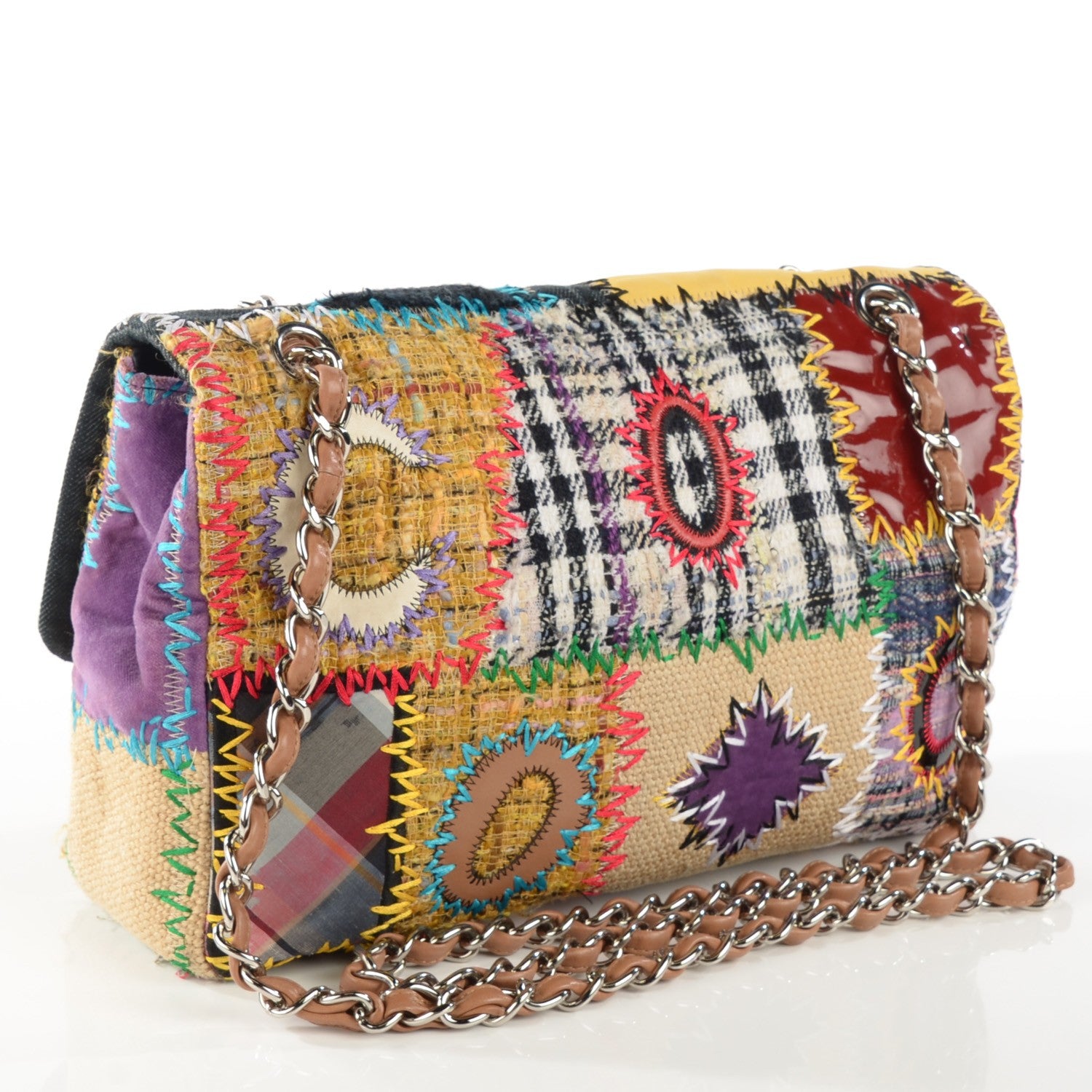 Chanel Patchwork Jumbo Flap Yellow Multicolor 3 of 11