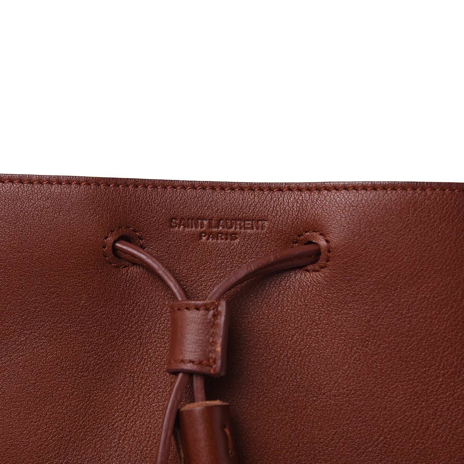 Saint Laurent Calfskin Medium Jen Flat Bucket Bag Brown 8 of 11
