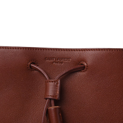 Saint Laurent Calfskin Medium Jen Flat Bucket Bag Brown 8 of 11