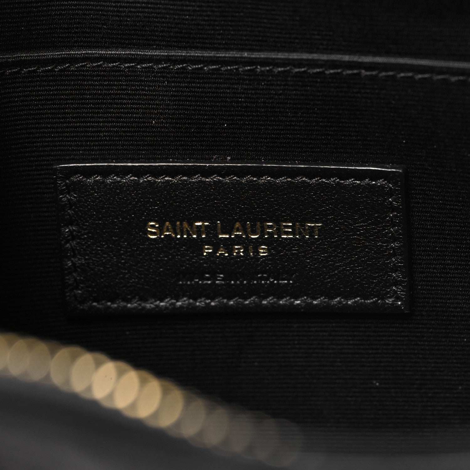 Saint Laurent Calfskin Matelasse Chevron Monogram A5 Wristlet Black 6 of 8