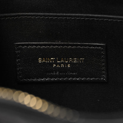 Saint Laurent Calfskin Matelasse Chevron Monogram A5 Wristlet Black 6 of 8