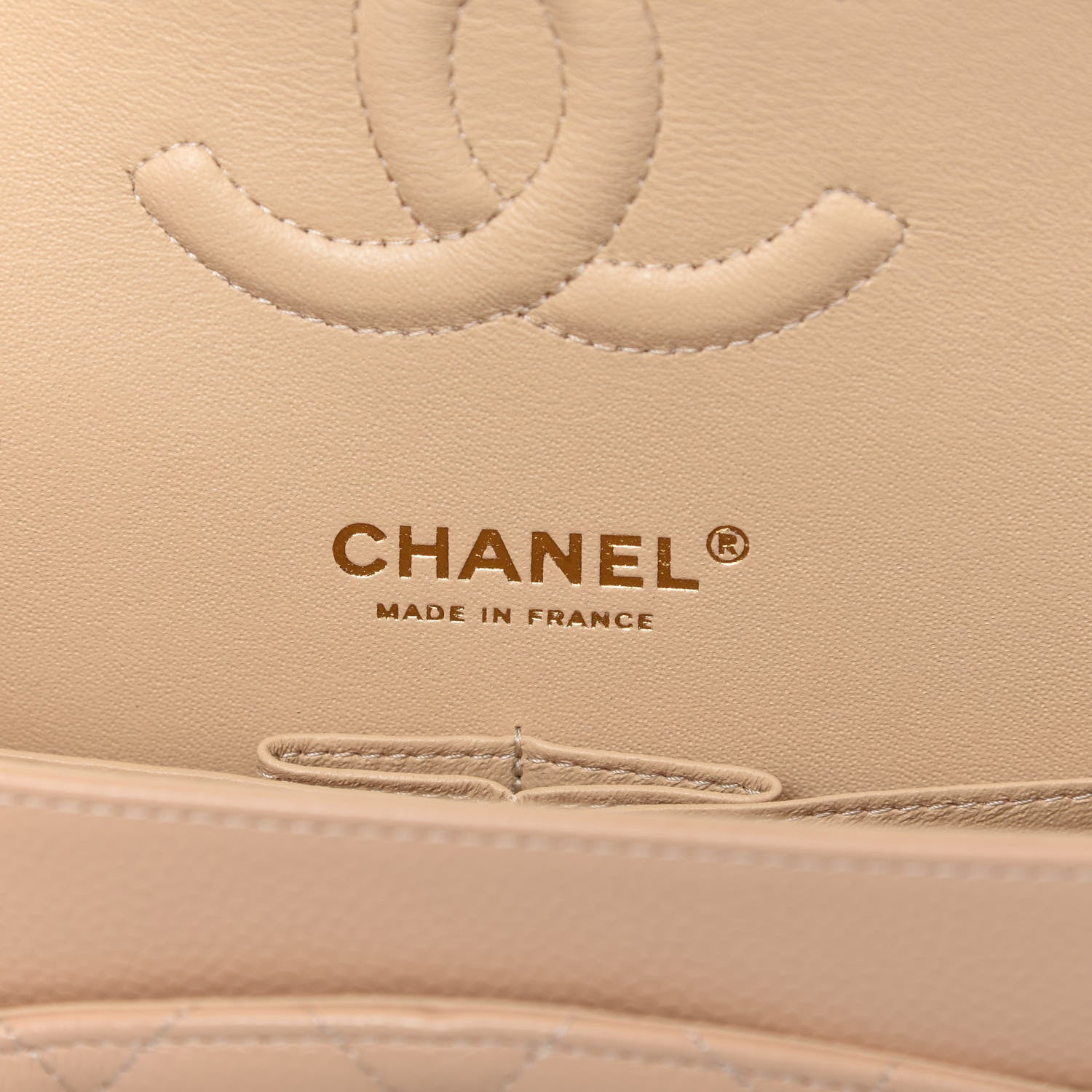 Chanel Caviar Quilted Medium Double Flap Beige 9 of 12