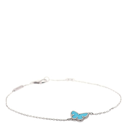 Van Cleef & Arpels 18K White Gold Turquoise Sweet Alhambra Butterfly Bracelet 1 of 5