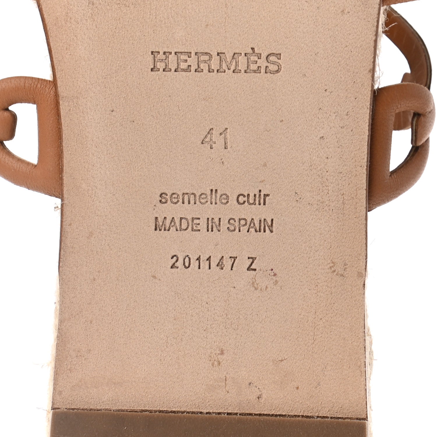 Hermes Nappa Ancone Espadrille Sandals 41 Naturel 6 of 7