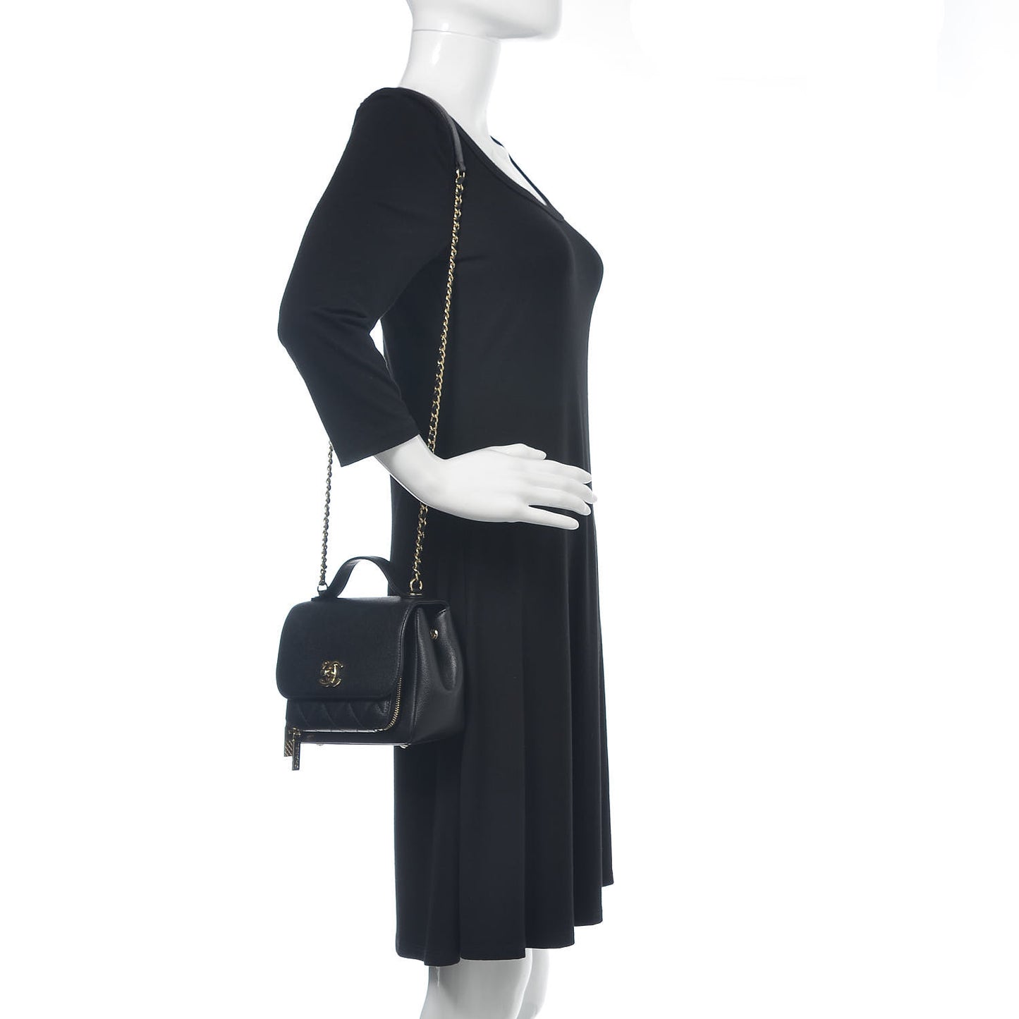 Caviar Quilted Mini Business Affinity Flap Black