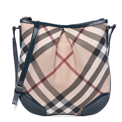 Burberry Patent Nova Check Julia Crossbody Bag Green 1 of 14