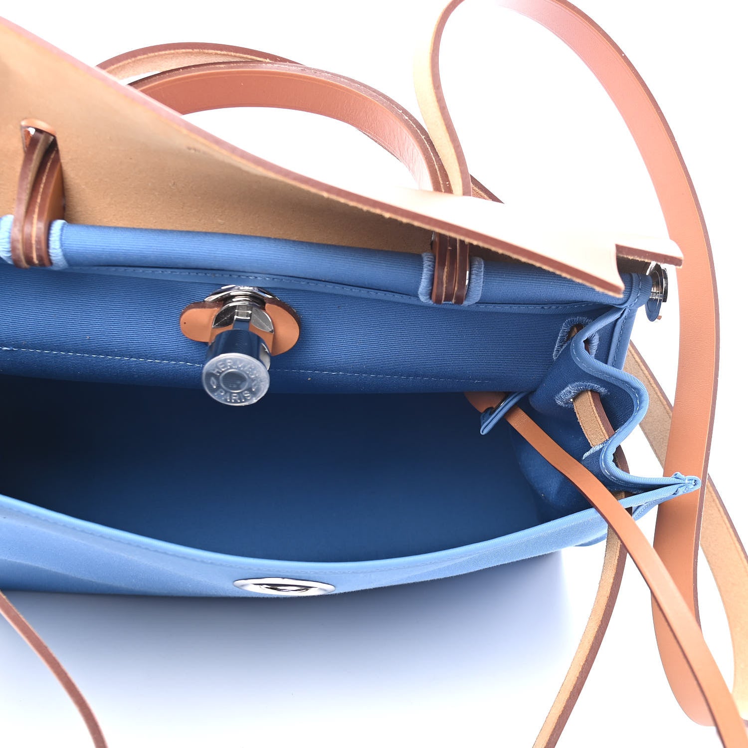 Hermes Vache Hunter Toile Herbag Zip 31 PM Azur Natural 5 of 9