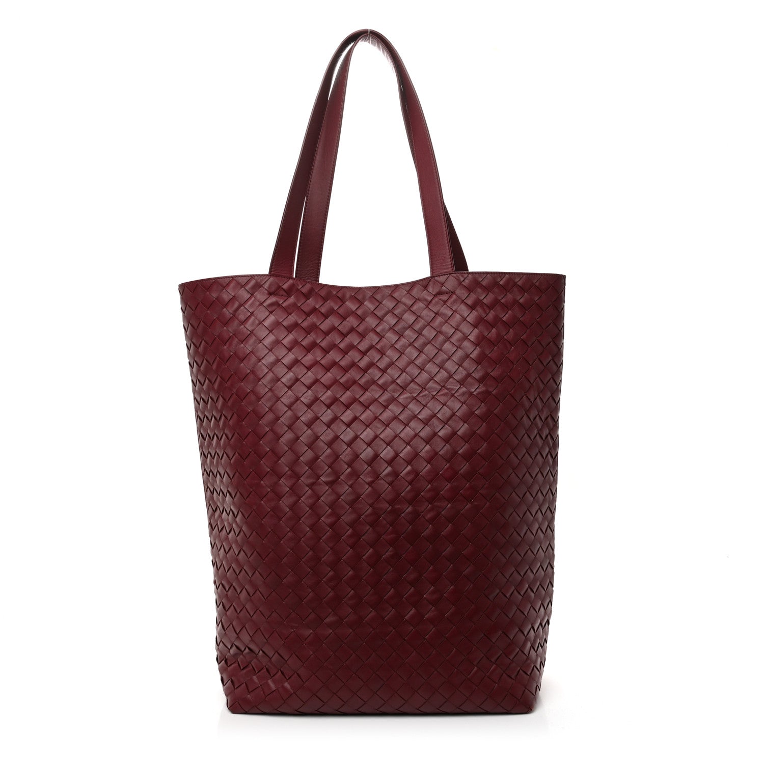 Bottega Veneta Calfskin Intrecciato Large North South Tote Bag Burgundy 1 of 11
