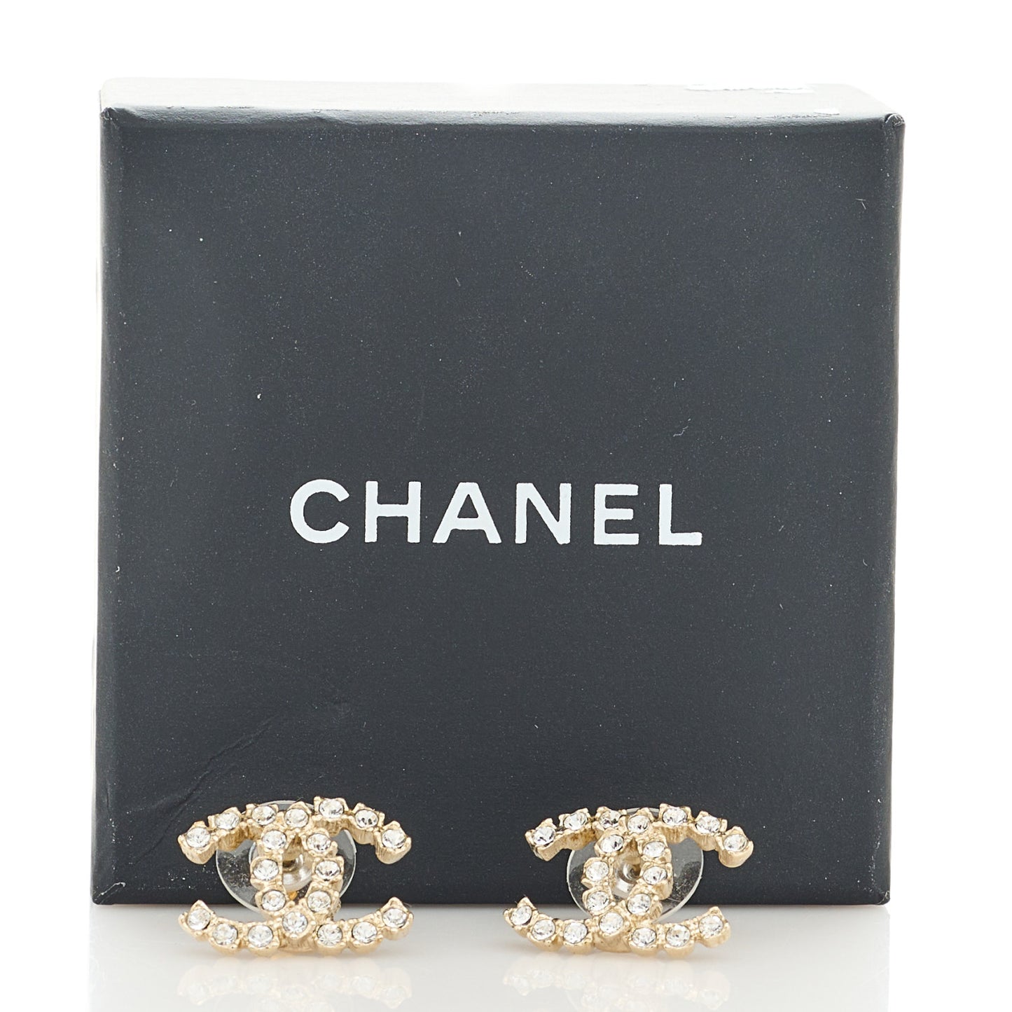 Crystal Coco's Pearls CC Earrings Light Gold