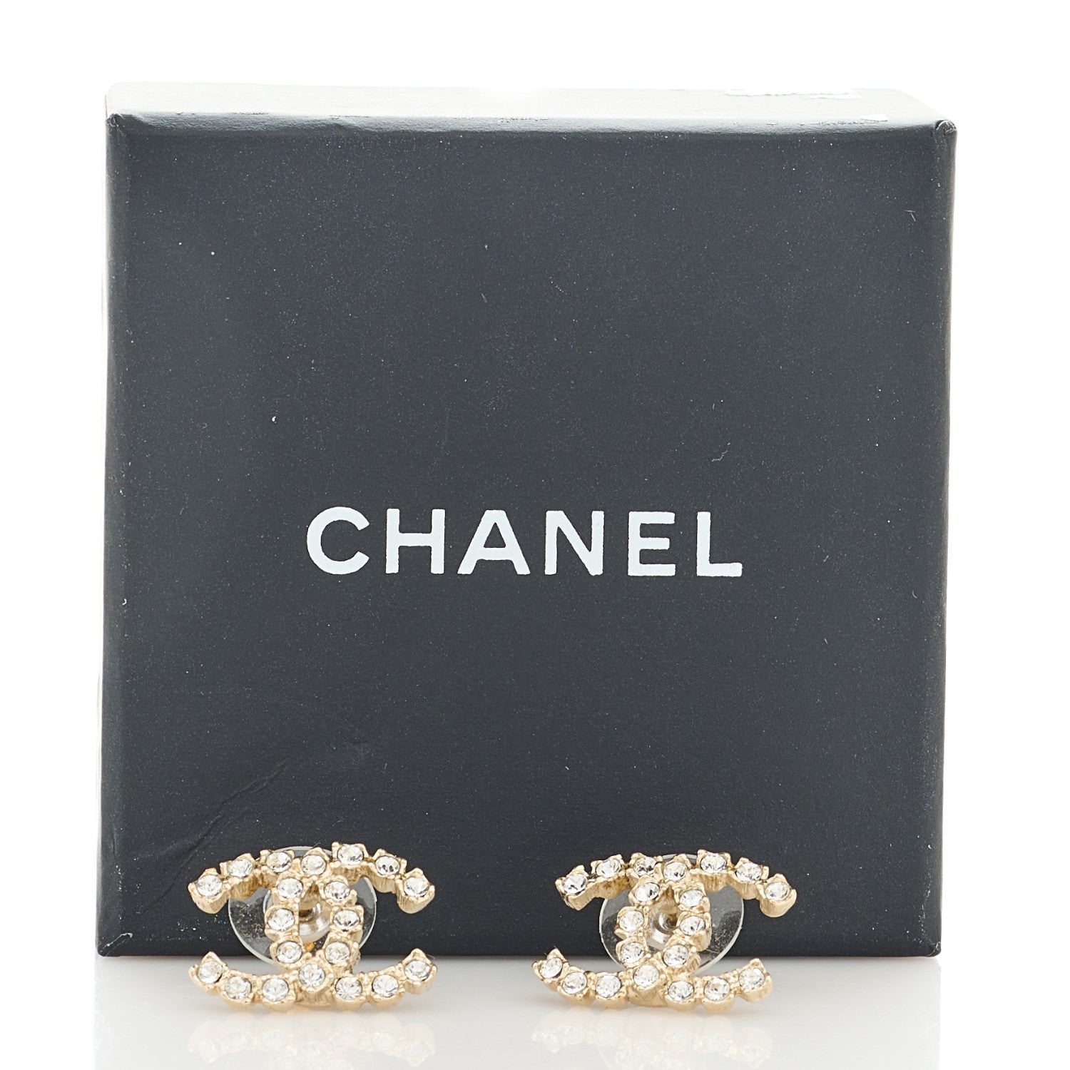 Chanel Crystal Coco's Pearls CC Earrings Light Gold 5 of 5