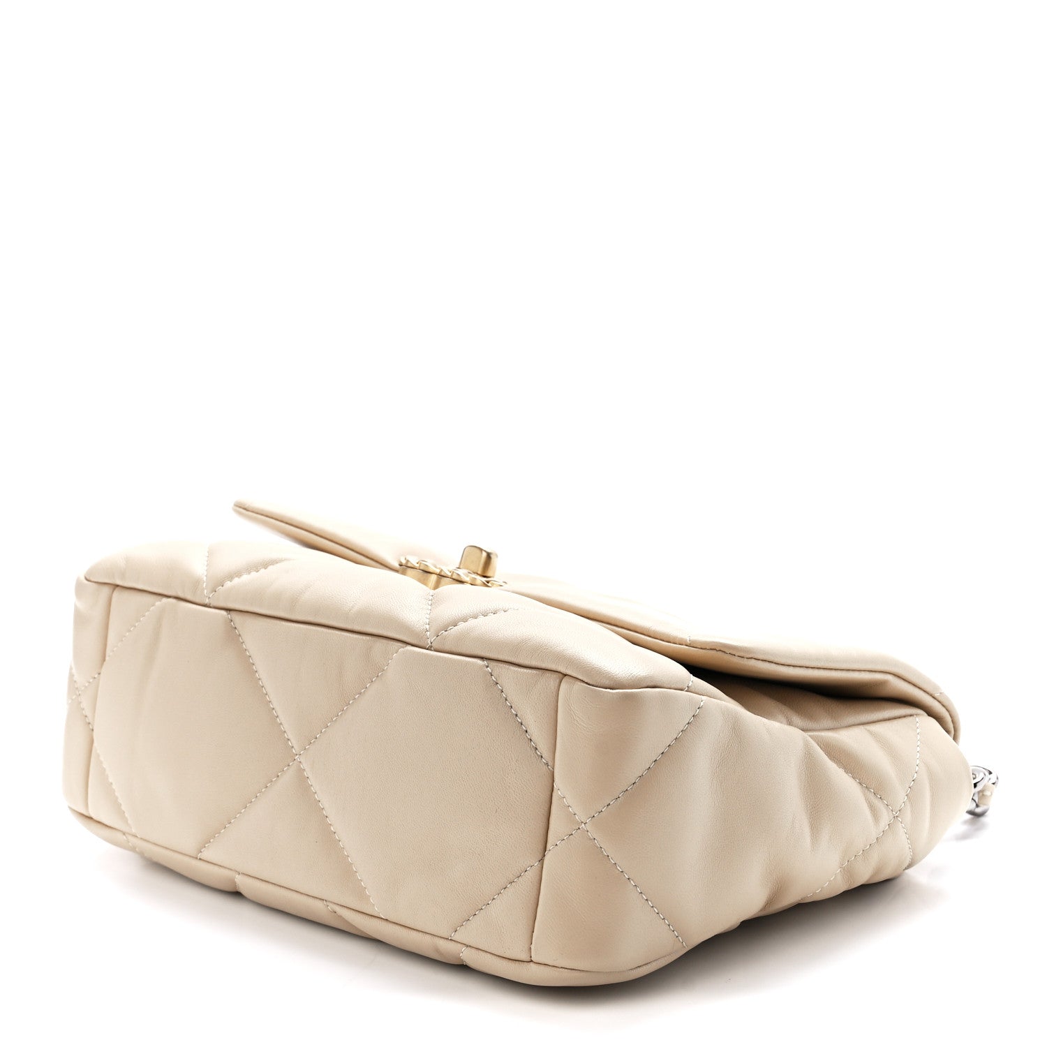 Chanel Lambskin Quilted Medium Chanel 19 Flap Light Beige 9 of 12