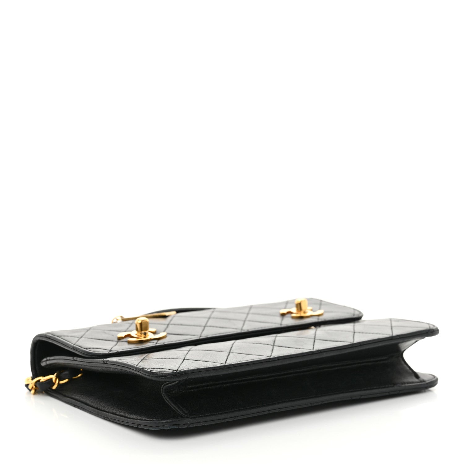 Chanel Lambskin Quilted Briefcase Satchel Black 4 of 10
