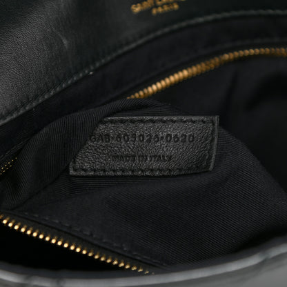 Saint Laurent Lambskin Patchwork Monogram Medium Jamie Baguette Dark Green 10 of 11