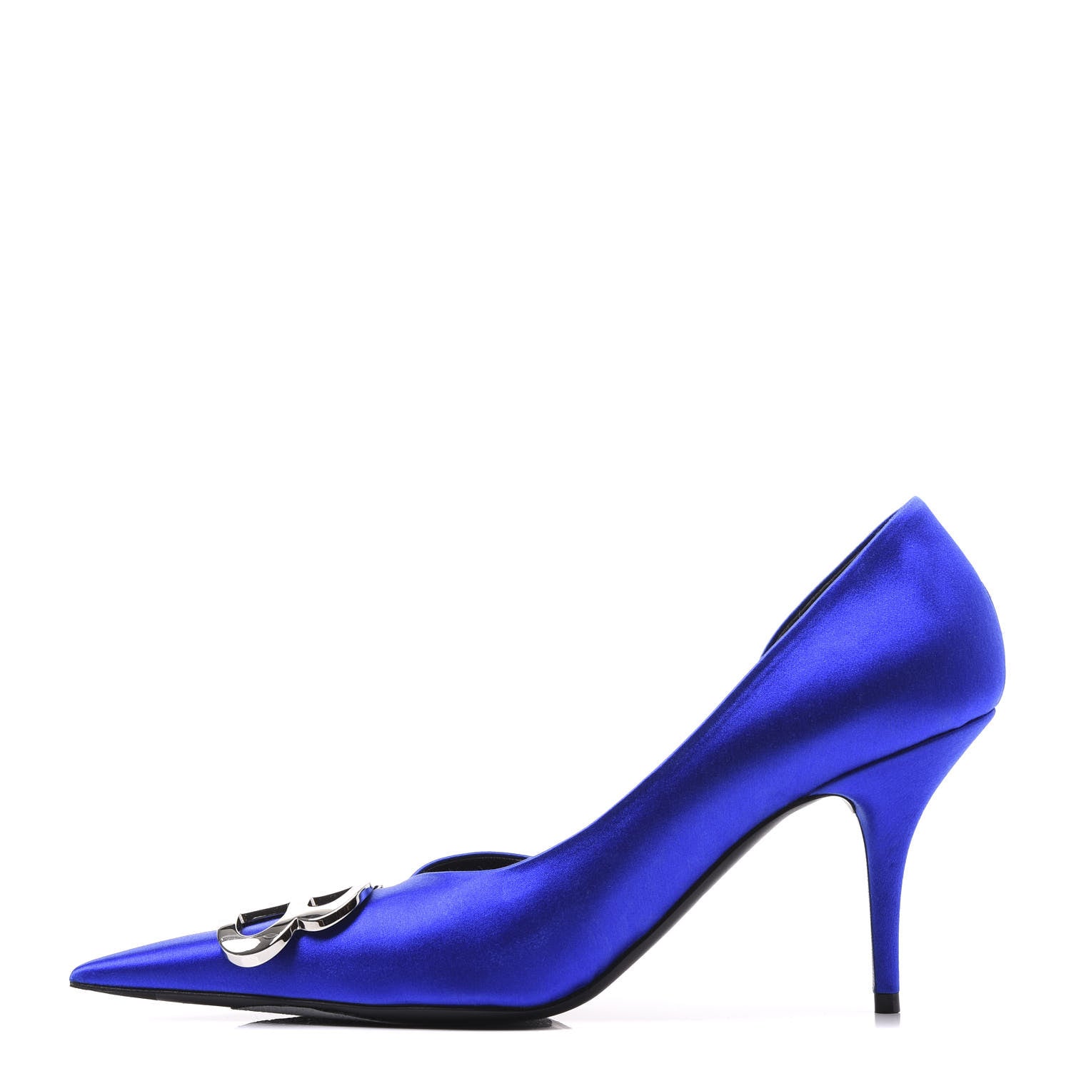 Balenciaga Satin Talon d'Orsay Pumps 40 Bleu 1 of 8