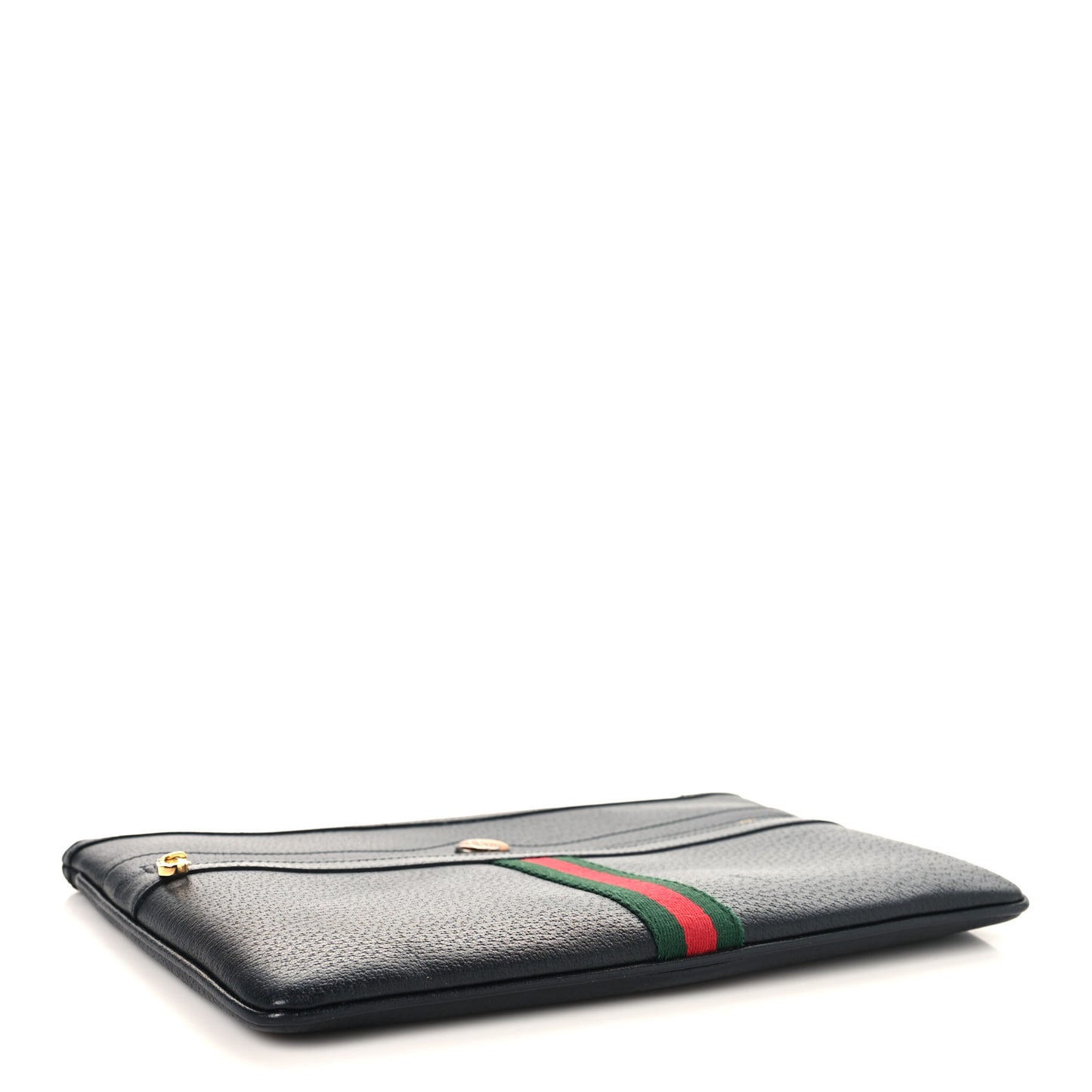 Calfskin Large Ophidia Pouch Clutch Black