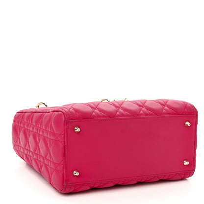 Christian Dior Lambskin Cannage Medium Lady Dior Fuchsia 3 of 9