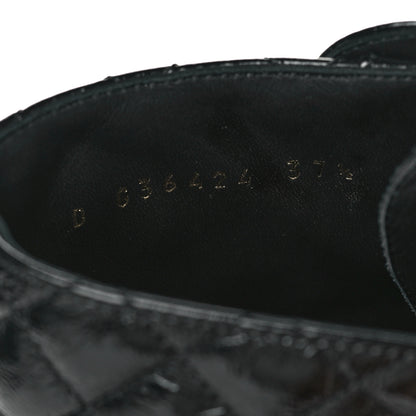Chanel Shiny Calfskin Quilted Lace Up Combat Boots 37.5 Black 8 of 9