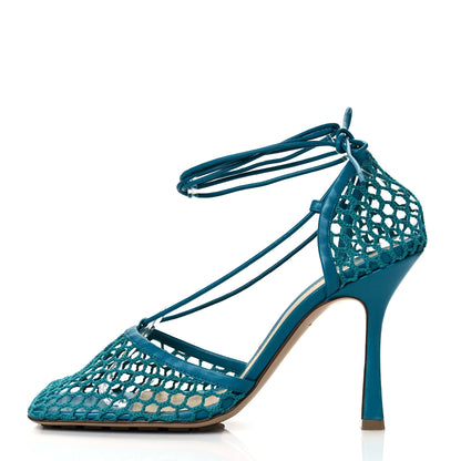Bottega Veneta Mesh Nappa Stretch Ankle Tie 90mm Sandals 39.5 Blaster 1 of 9