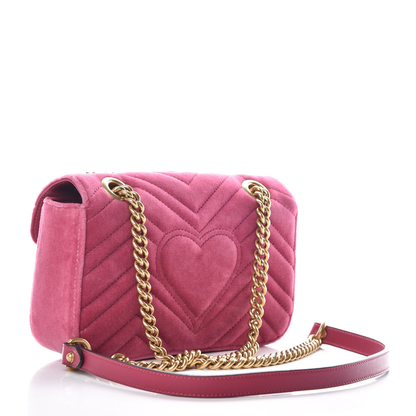 Velvet Matelasse Mini GG Marmont Shoulder Bag Light Raspberry Rose