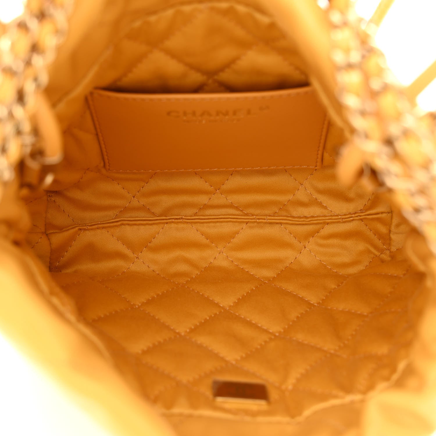 Chanel Shiny Calfskin Quilted Mini Chanel 22 Yellow 5 of 10