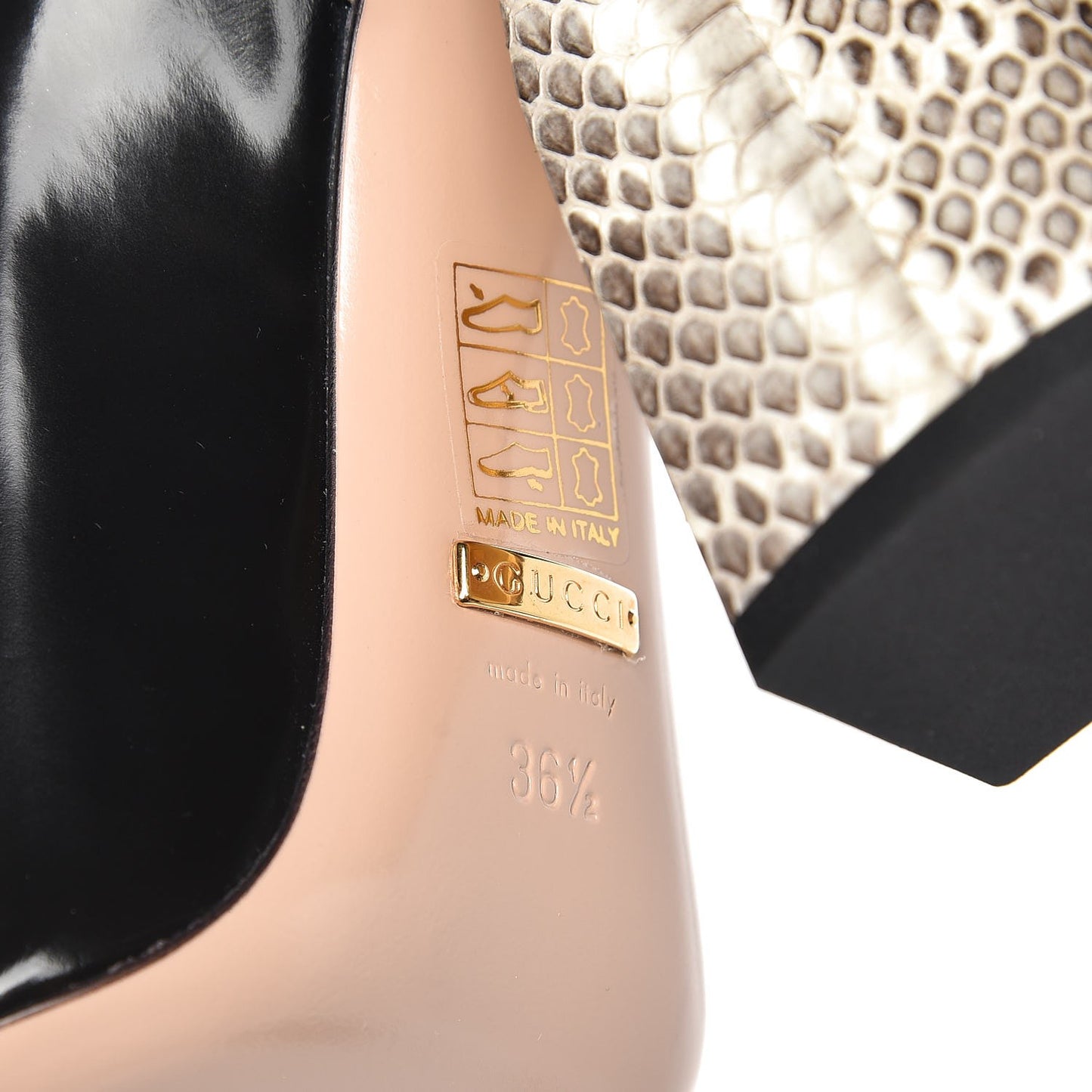 Polished Calfskin Elaphe Nimue Bow Mary Jane Pumps 36.5 Black Roccia