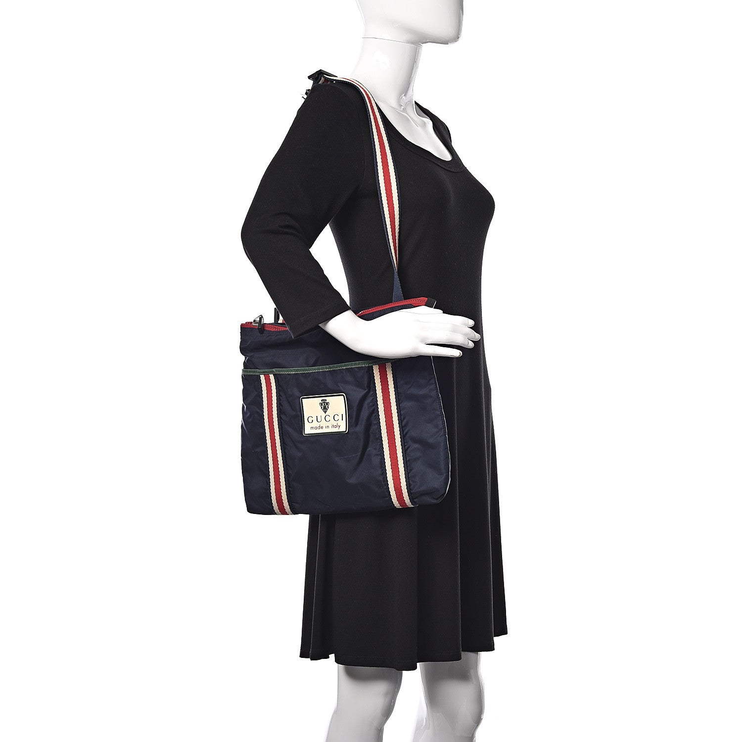 Gucci Nylon Web Messenger Bag Navy 2 of 10